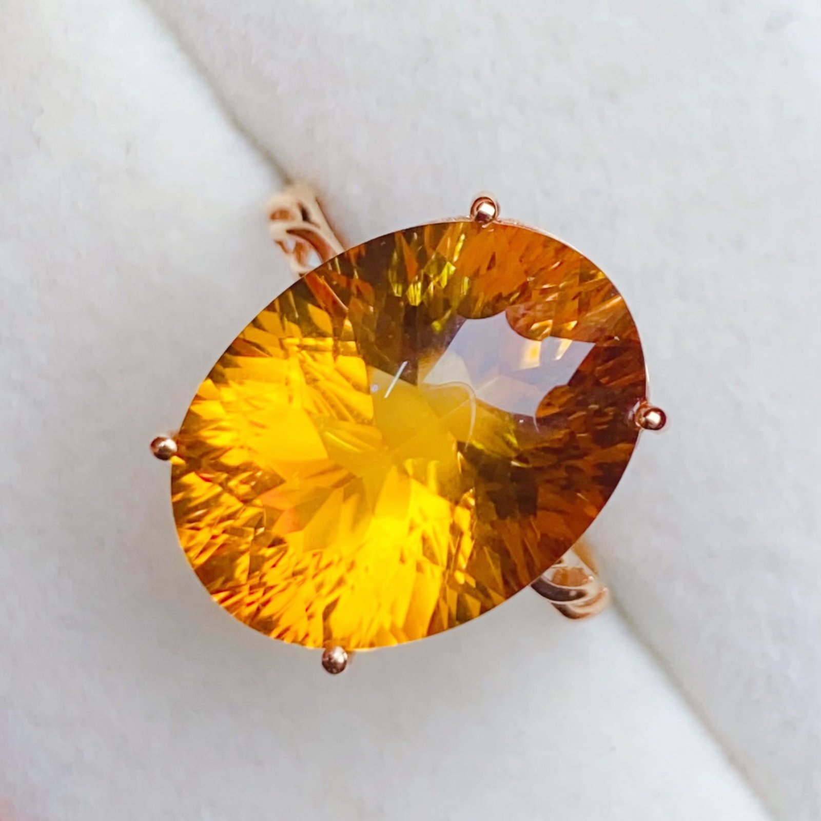 14k Gold 9.35 Ct Natural Citrine Ring - 3