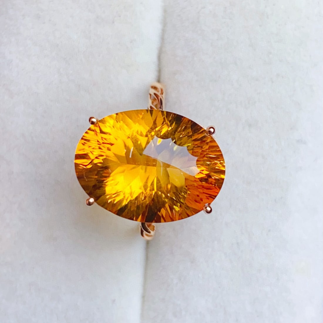 14k Gold 9.35 Ct Natural Citrine Ring - 4