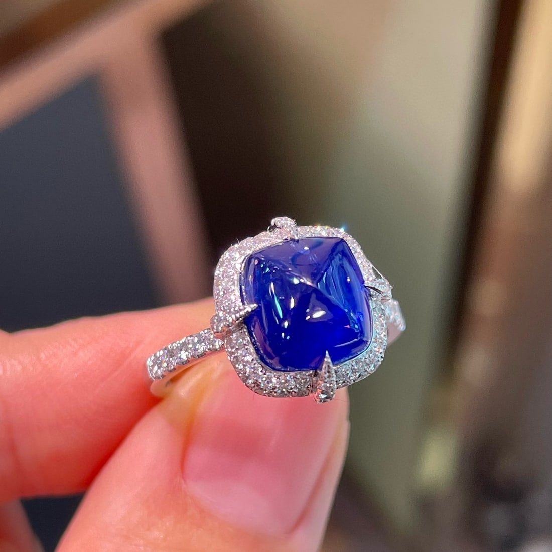 14k Gold 5.35 Ctw Natural Sapphire & Diamond Ring - 2