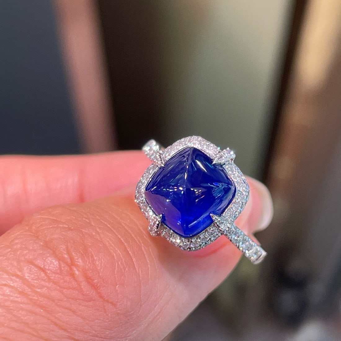 14k Gold 5.35 Ctw Natural Sapphire & Diamond Ring - 5