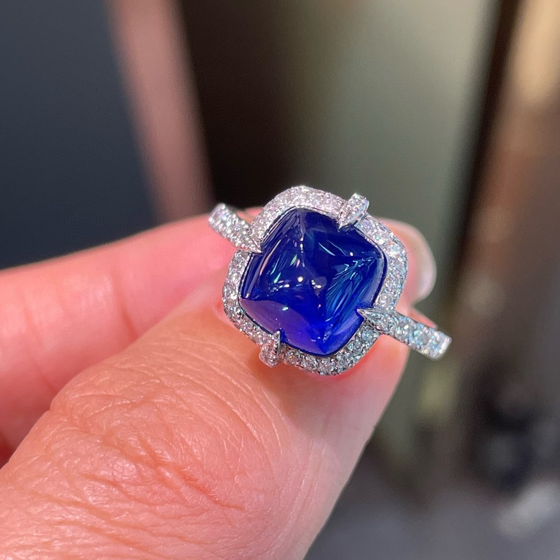 14k Gold 5.35 Ctw Natural Sapphire & Diamond Ring - 6