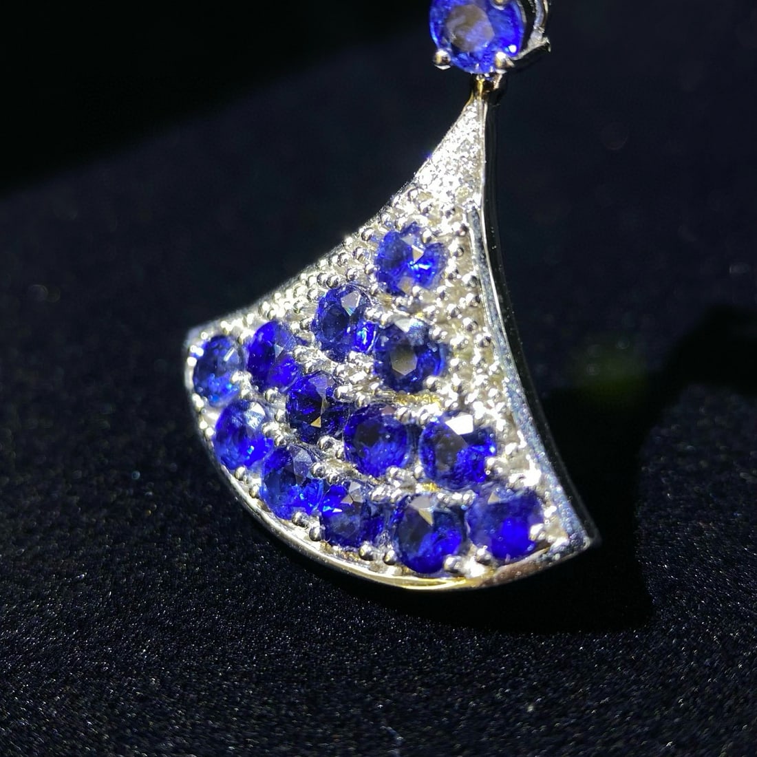 14k Gold 2.06 Ct Natural Sapphire & Diamond Necklace - 2