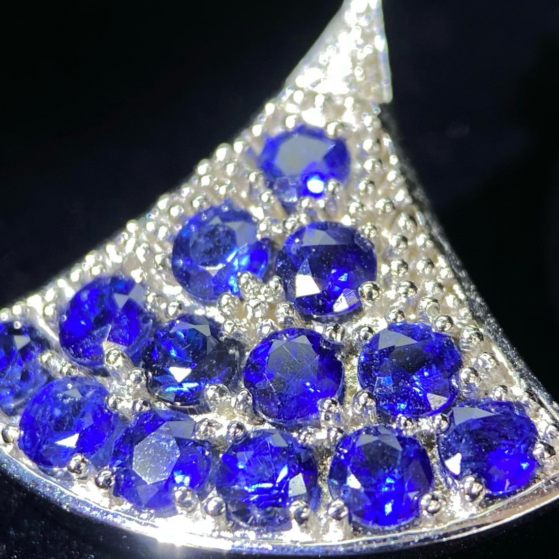 14k Gold 2.06 Ct Natural Sapphire & Diamond Necklace - 3