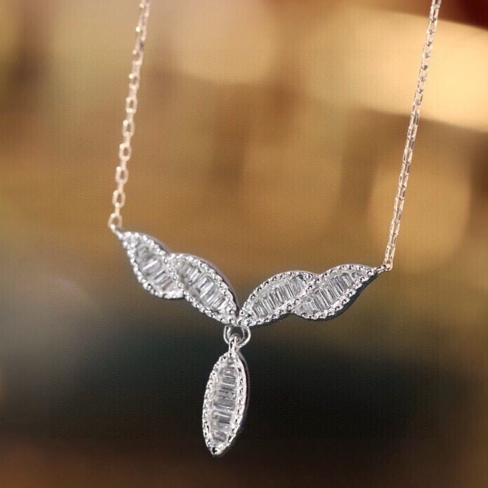 14k Gold 0.3 Ct Natural H Diamond Necklace - 2