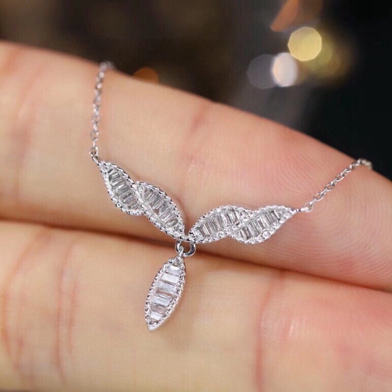 14k Gold 0.3 Ct Natural H Diamond Necklace - 3