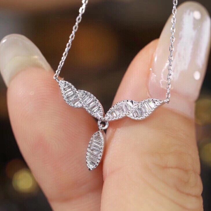 14k Gold 0.3 Ct Natural H Diamond Necklace - 5