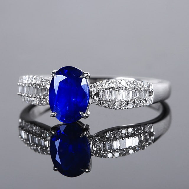 14k Gold 1.30 Ctw Natural Sapphire & Diamond Ring - 2