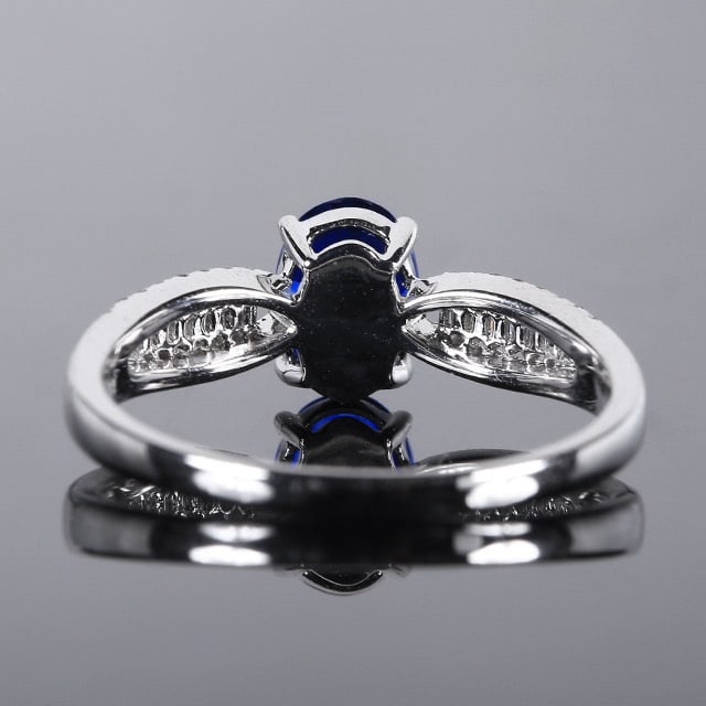14k Gold 1.30 Ctw Natural Sapphire & Diamond Ring - 4