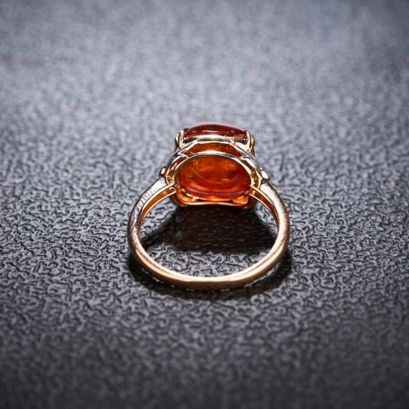14k Gold 8.66 Ct Natural Spessartine & Tsavorite Ring - 6
