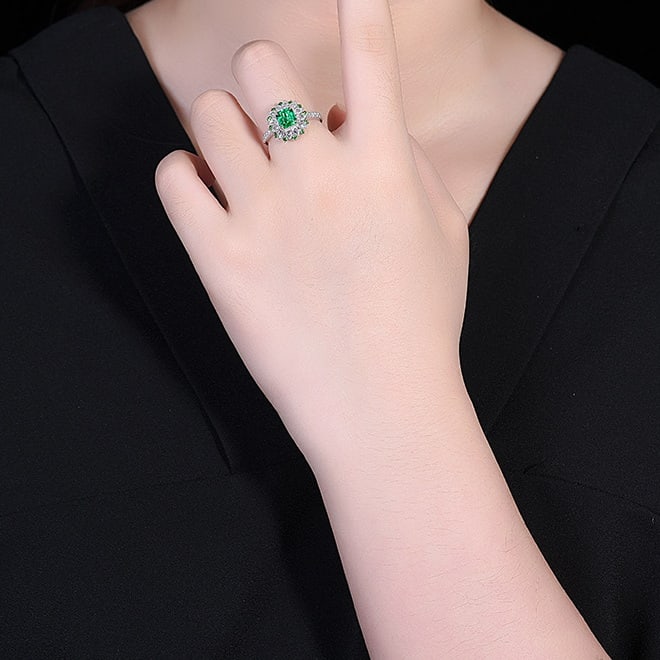 14k Gold 1.42 Ctw Vivid Green Natural Emerald & Diamond Ring/pendant( Without Chain ) - 8