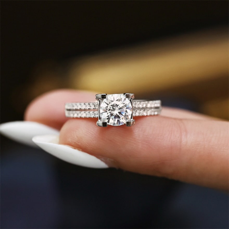 14k Gold 1.00 Ct Natural H Diamond Ring - 2