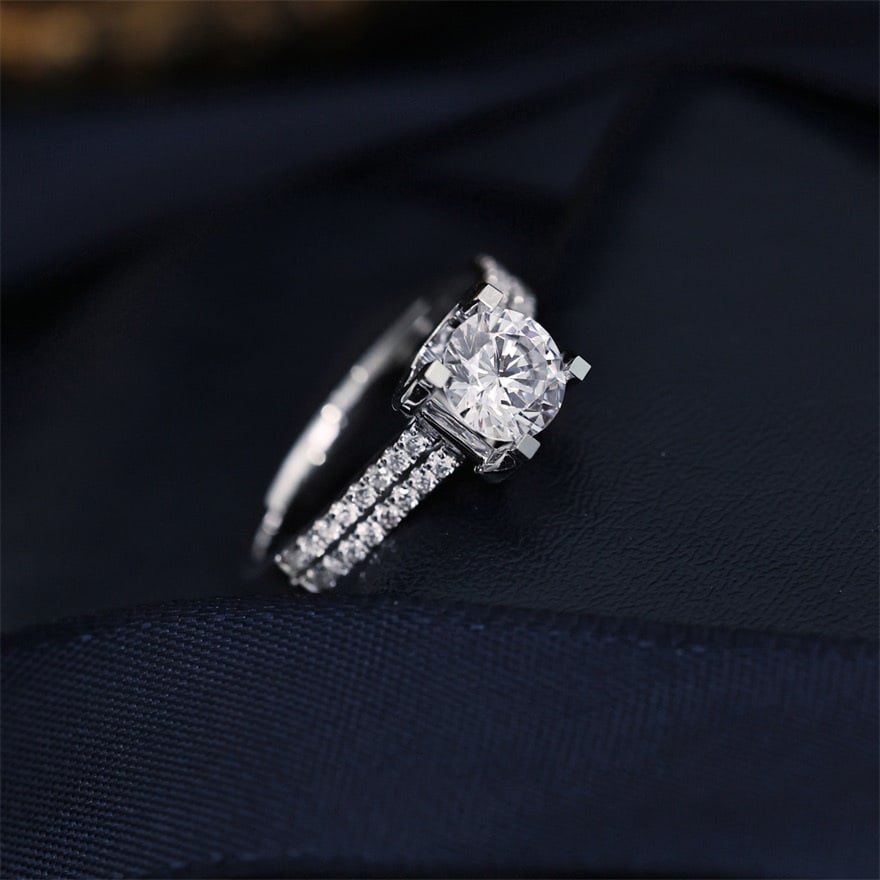 14k Gold 1.00 Ct Natural H Diamond Ring - 3