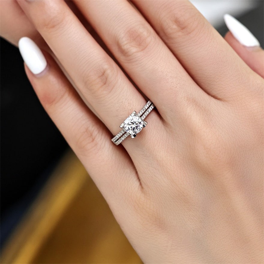 14k Gold 1.00 Ct Natural H Diamond Ring - 5