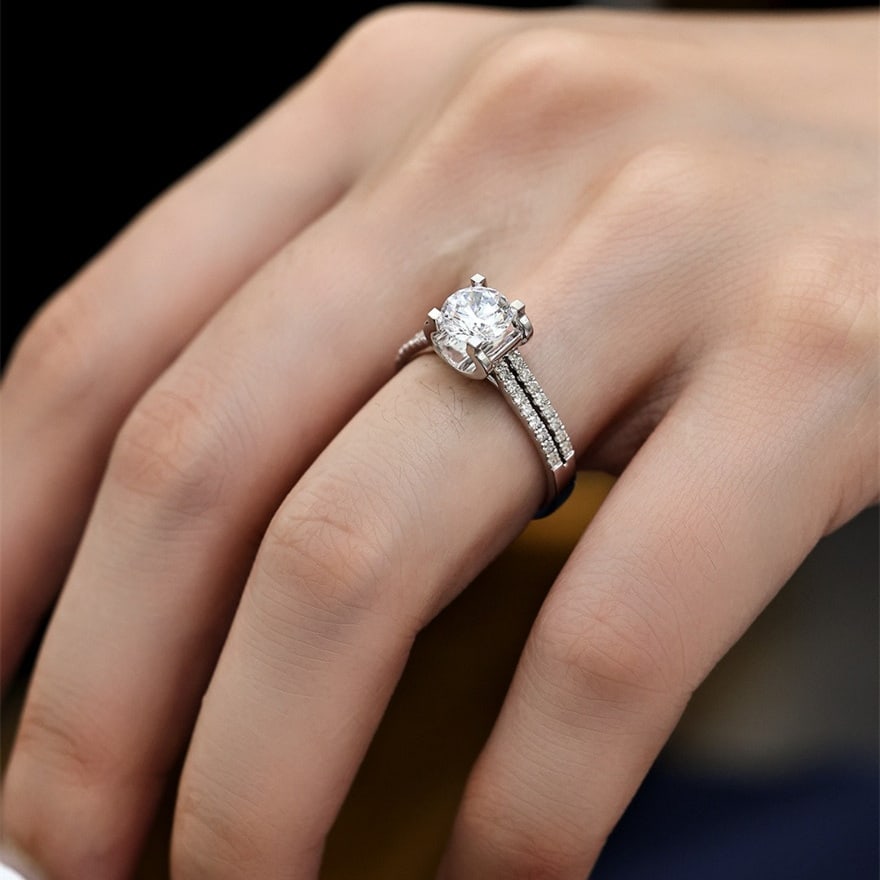 14k Gold 1.00 Ct Natural H Diamond Ring - 6