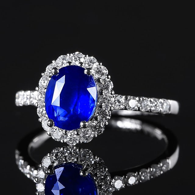 14k Gold 2.57 Ctw Natural Sapphire & Diamond Ring - 2