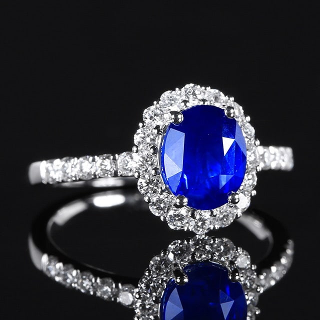 14k Gold 2.57 Ctw Natural Sapphire & Diamond Ring - 3