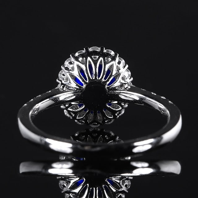 14k Gold 2.57 Ctw Natural Sapphire & Diamond Ring - 4