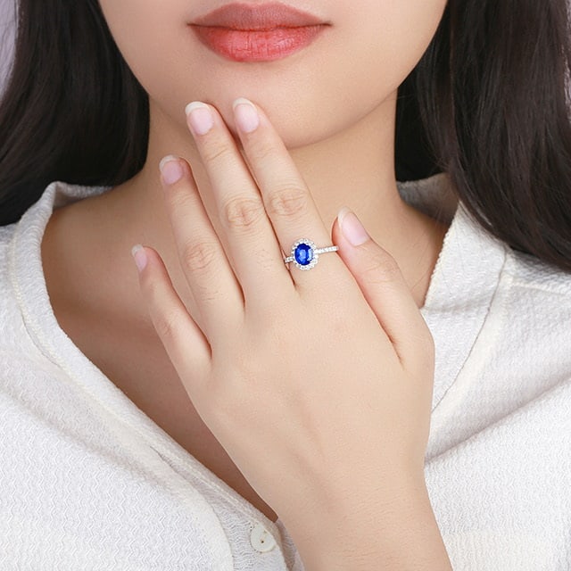 14k Gold 2.57 Ctw Natural Sapphire & Diamond Ring - 5