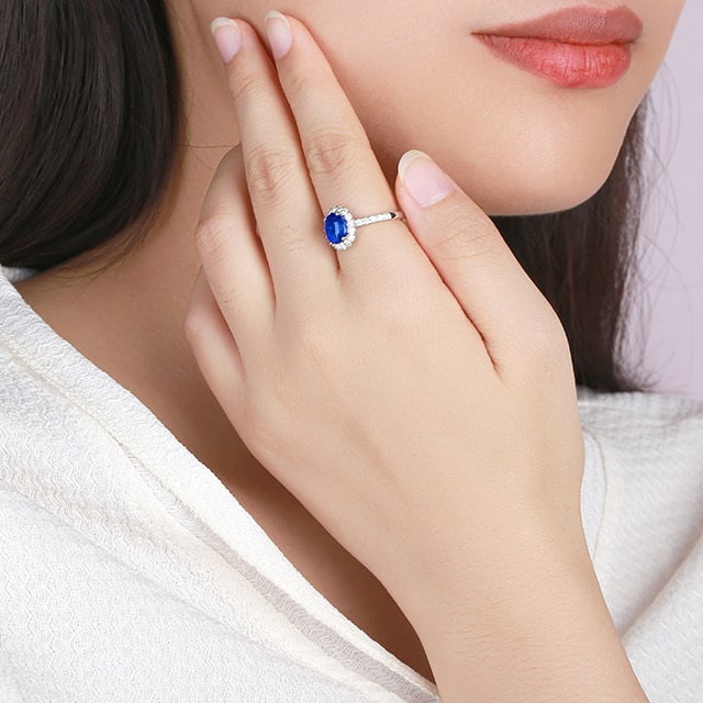 14k Gold 2.57 Ctw Natural Sapphire & Diamond Ring - 6