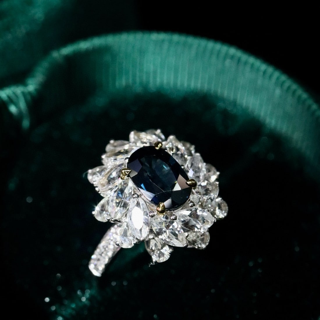 14k Gold 1.47 Ctw Natural Sapphire & Diamond Ring - 2
