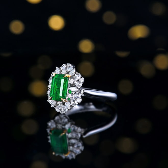 14k Gold 2.03 Ctw Vivid Green Natural Emerald & Diamond Ring/pendant( Without Chain ) - 2