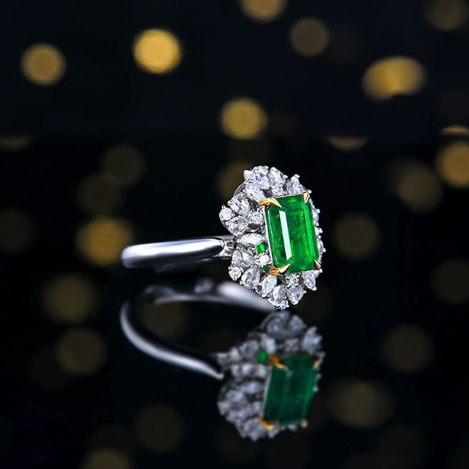14k Gold 2.03 Ctw Vivid Green Natural Emerald & Diamond Ring/pendant( Without Chain ) - 3
