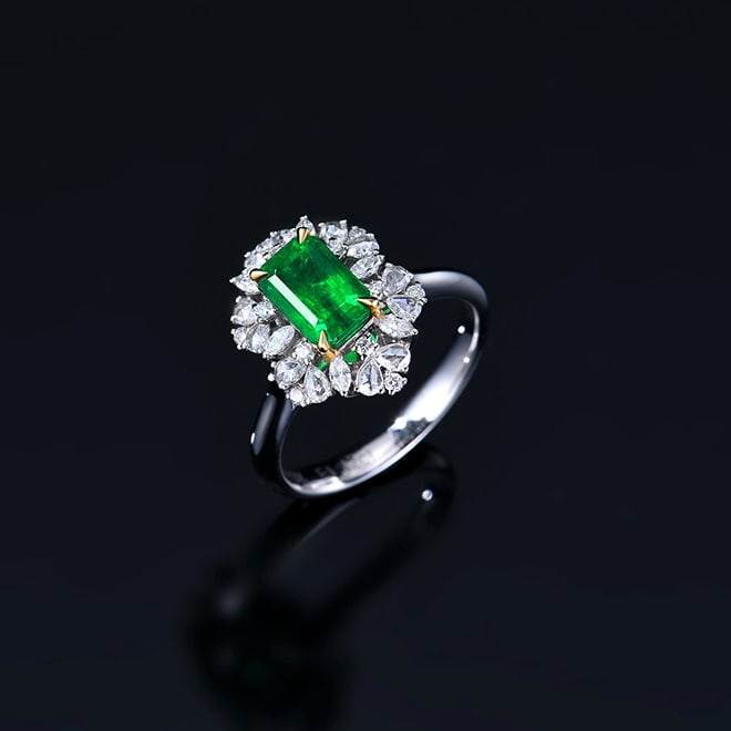 14k Gold 2.03 Ctw Vivid Green Natural Emerald & Diamond Ring/pendant( Without Chain ) - 4