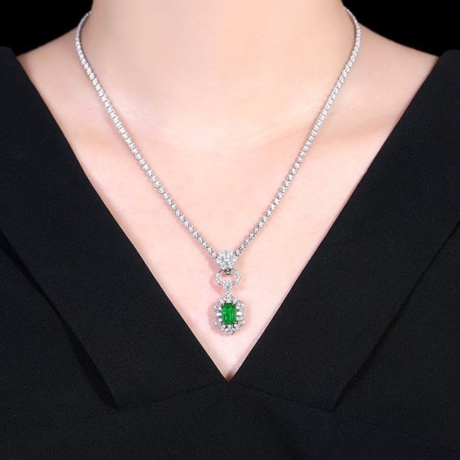 14k Gold 2.03 Ctw Vivid Green Natural Emerald & Diamond Ring/pendant( Without Chain ) - 6