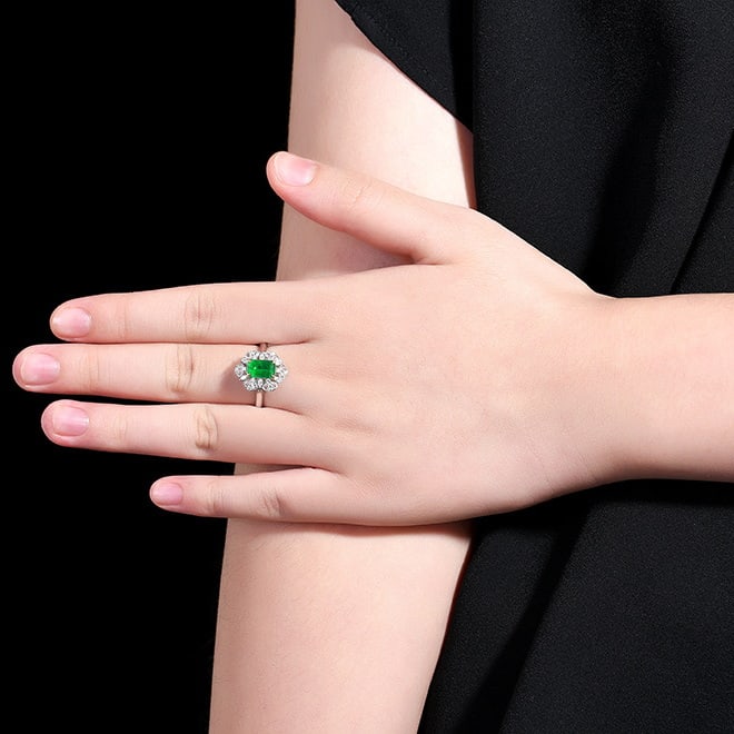 14k Gold 2.03 Ctw Vivid Green Natural Emerald & Diamond Ring/pendant( Without Chain ) - 7