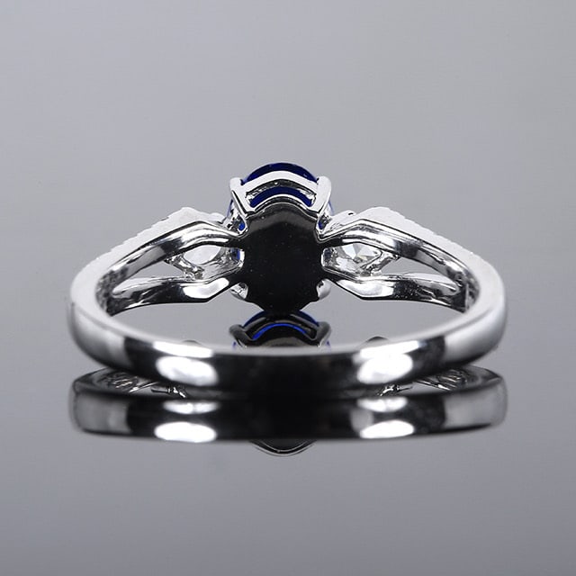 14k Gold 1.34 Ctw Natural Sapphire & Diamond Ring - 4