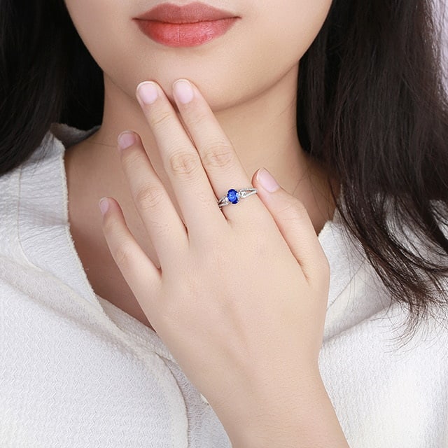 14k Gold 1.34 Ctw Natural Sapphire & Diamond Ring - 5