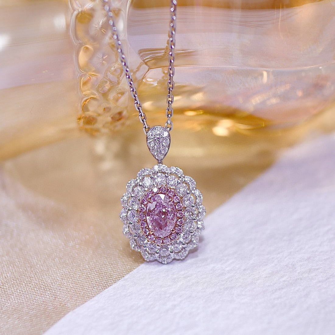 Gia Certified 14k Gold 1.10 Ctw Natural Pink Diamond & Diamond Ring/pendant( Without Chain ) - 4