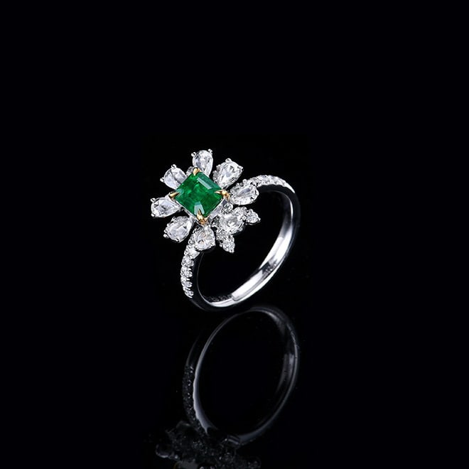 14k Gold 1.76 Ctw Vivid Green Natural Emerald & Diamond Ring/pendant( Without Chain ) - 3