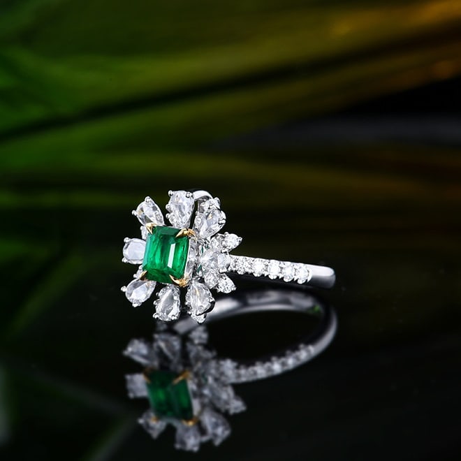 14k Gold 1.76 Ctw Vivid Green Natural Emerald & Diamond Ring/pendant( Without Chain ) - 4