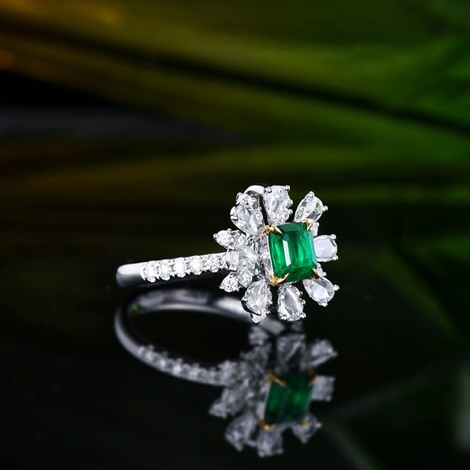 14k Gold 1.76 Ctw Vivid Green Natural Emerald & Diamond Ring/pendant( Without Chain ) - 5