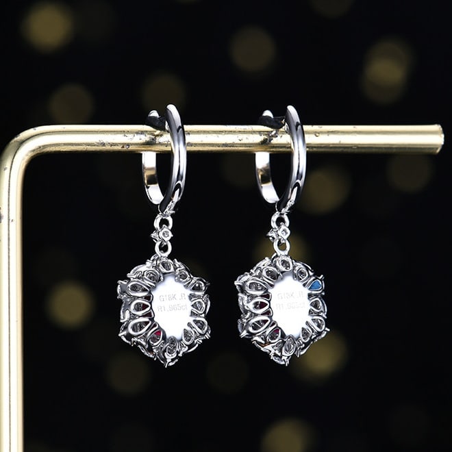 14k Gold 2.77 Ctw Natural Ruby & Diamond Earrings - 3