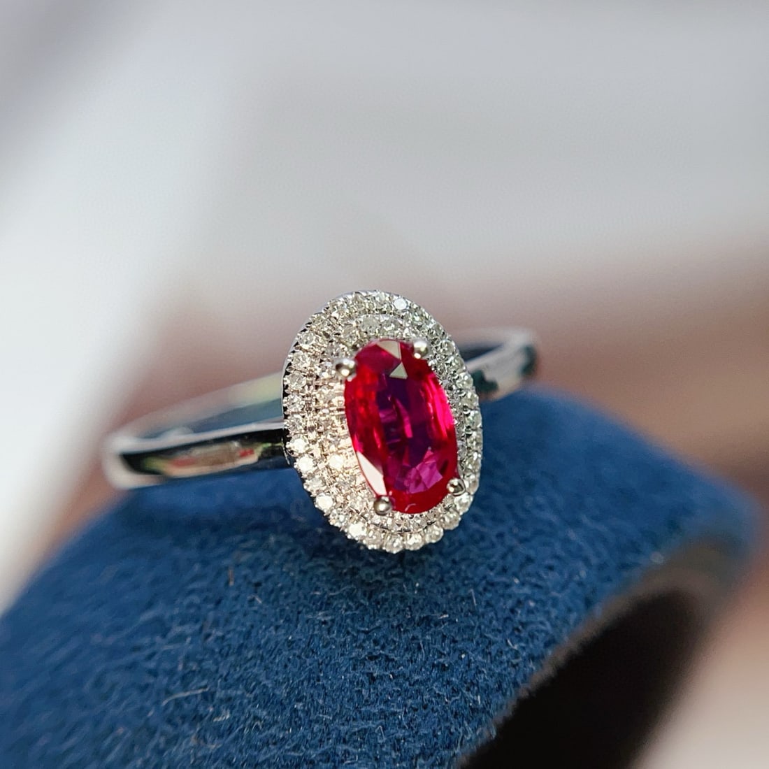 14k Gold 0.60 Ct Natural Ruby & Diamond Ring - 5