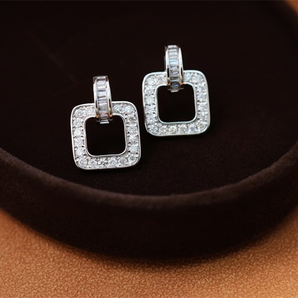 14k Gold 0.50 Ct Natural H Diamond Earrings - 2