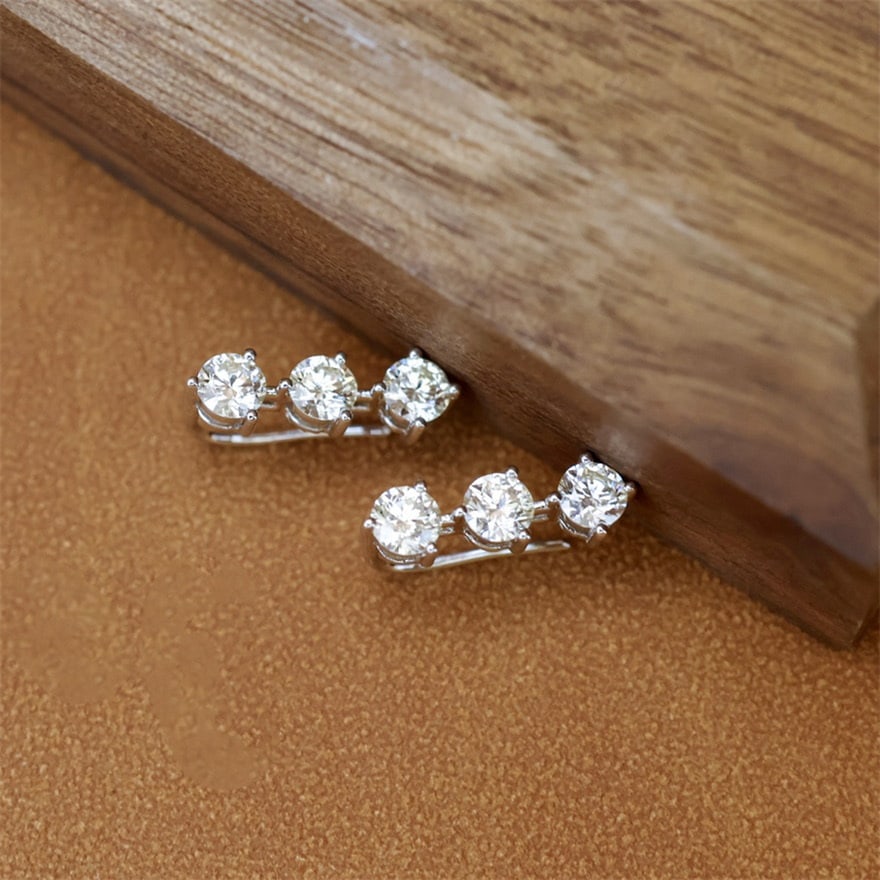 14k Gold 1.00 Ct Natural H Diamond Earrings - 7