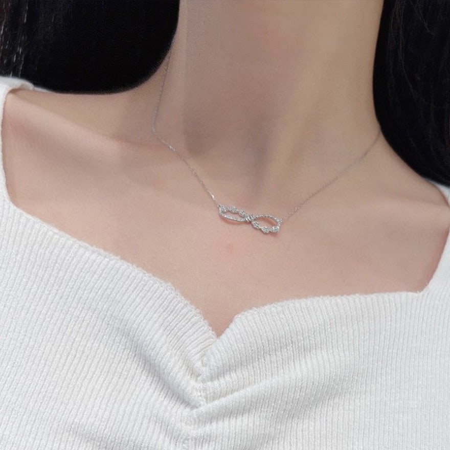 14k Gold 0.20 Ct Natural H Diamond Necklace - 3