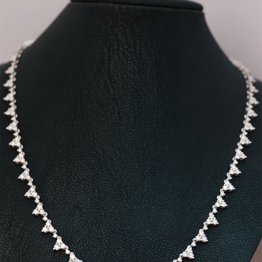 14k Gold 5.80 Ct Natural H Diamond Necklace - 3