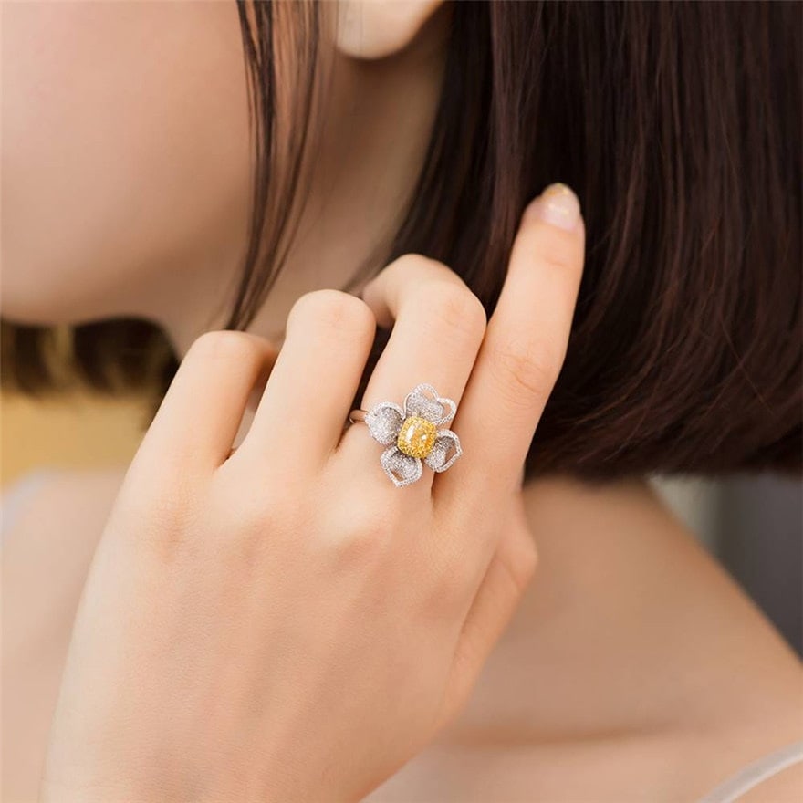 Gia Certified 14k Gold 1 Ct Natural Yellow Diamond & Diamond Ring/pendant( Without Chain ) - 6