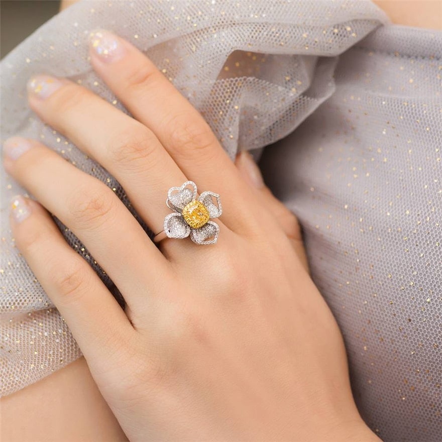 Gia Certified 14k Gold 1 Ct Natural Yellow Diamond & Diamond Ring/pendant( Without Chain ) - 7