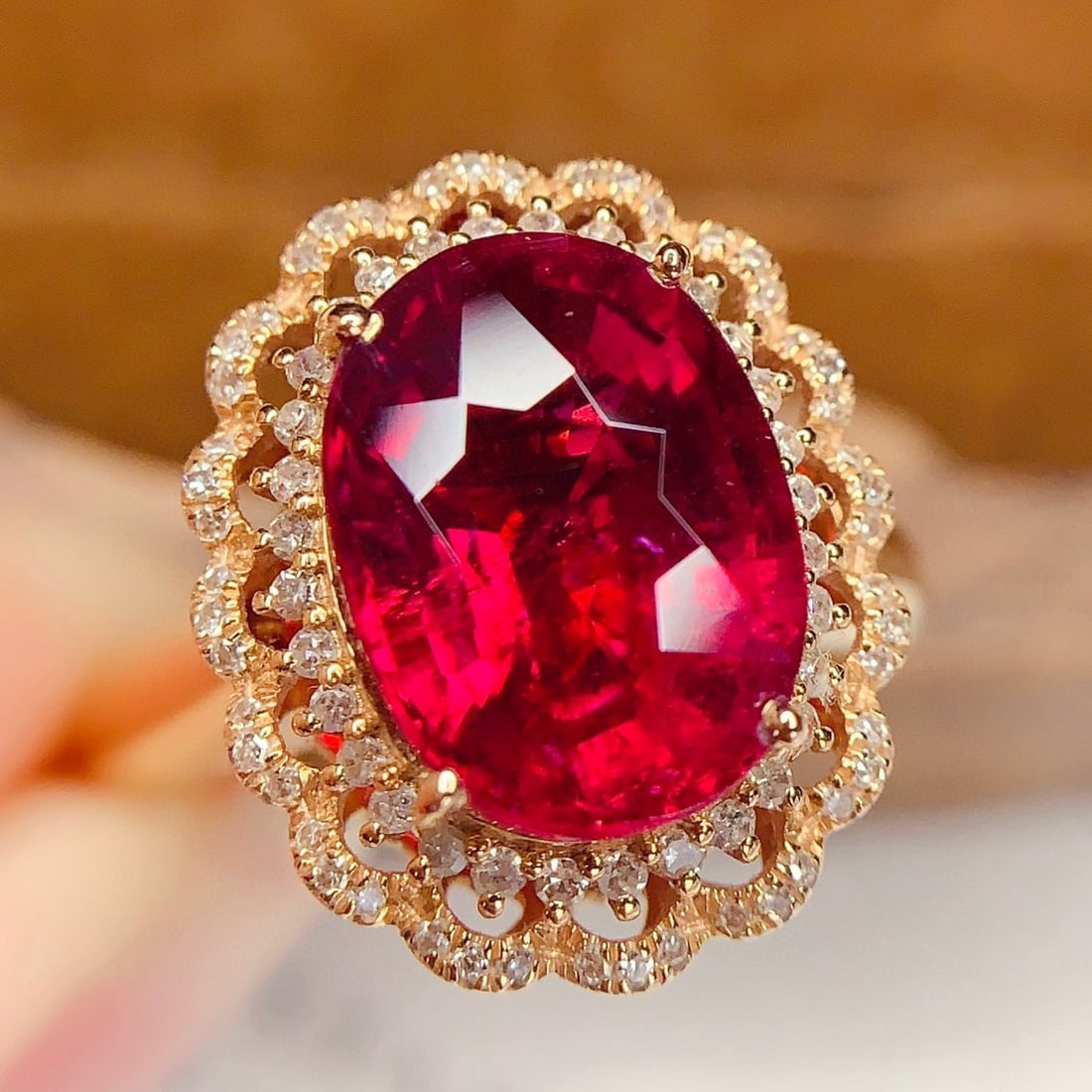 14k Gold 5.01 Ct Natural Tourmaline & Diamond Ring/pendant( Without Chain ) - 4
