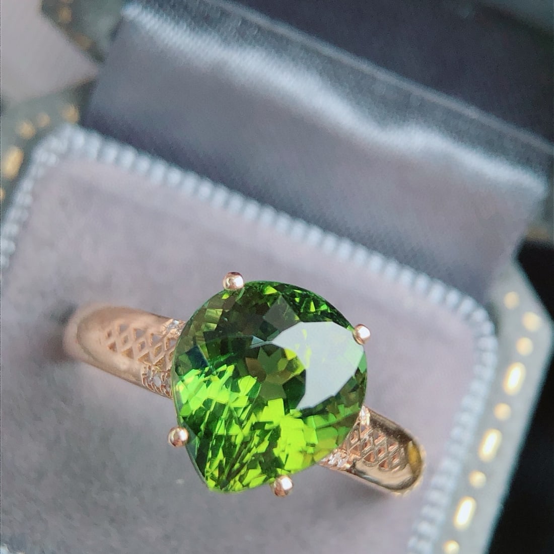 14k Gold 2.29 Ct Natural Tourmaline & Diamond Ring - 3