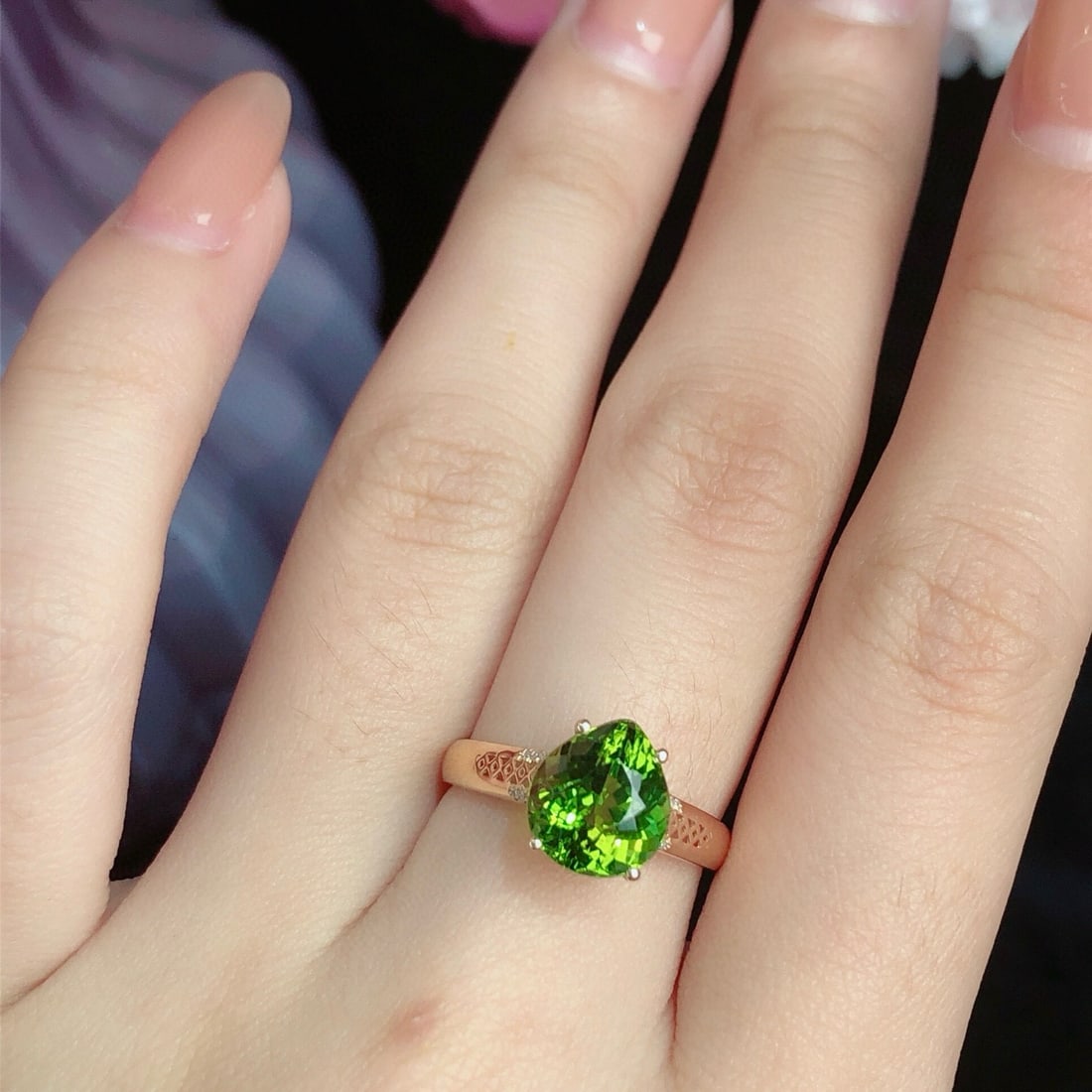 14k Gold 2.29 Ct Natural Tourmaline & Diamond Ring - 5