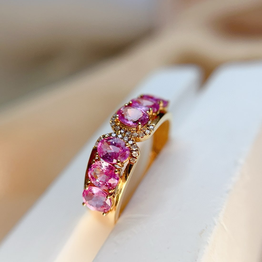 14k Gold 2.00 Ct Natural Sapphire & Diamond Ring - 2