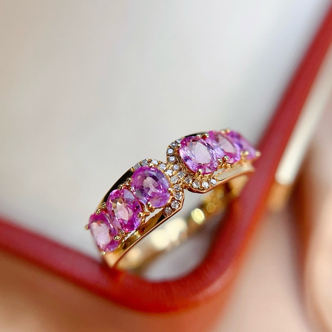 14k Gold 2.00 Ct Natural Sapphire & Diamond Ring - 4