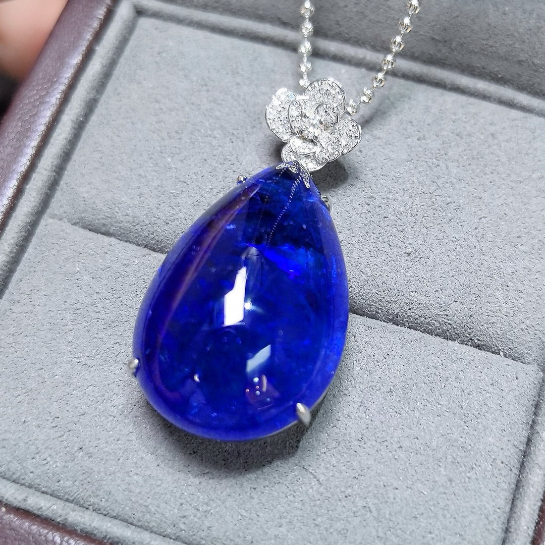 14k Gold 46.60 Ctw Natural Tanzanite & Diamond Pendant( Without Chain ) - 6