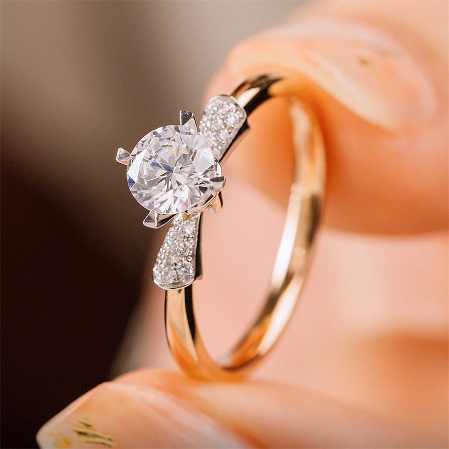 Gia Certified 14k Gold 0.50 Ct Natural E Vs2 3ex Round Diamond Ring: Ref:231064079 // gold content:14k gold // ring size:7. 25us // // main gemstone:diamond // certified:gia // shape:round // carat weight:0. 50ct // clarity grade:vs2 // color:e // treatment:natural //